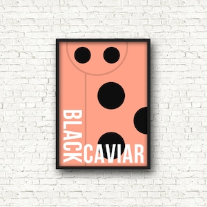 Horse Racing Gift Jockey Silk Poster Print BLACK CAVIAR, Horses, Horse Riding, Gift for Him, Sports, Sports Memorabilia, Racing