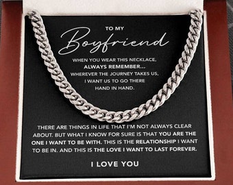 Boyfriend Cuban Chain Necklace, Promise Necklace For Boyfriend, Boyfriend Necklace, Valentines Day, 1 year anniversary gift for boyfriend