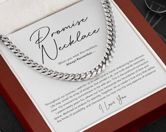 Promise Necklace For Him, Promise Gifts For Him, Boyfriend Promise Necklace, Gift For Boyfriend, Guy Valentine Gift, Boyfriend Birthday Gift