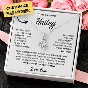 To My Daughter Necklace from Dad, Father Daughter Necklace,  Necklace for Daughter From Dad, Gift From Dad, Custom Name Jewelry