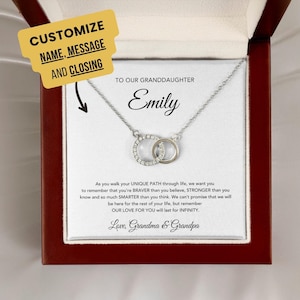 Granddaughter Gift Necklace Interlocking Circles, Personalised Gift for Women & Girls, Gift for Granddaughter