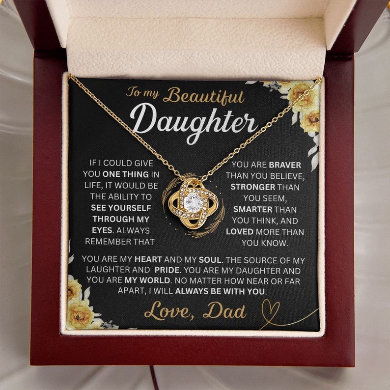 To My Daughter, Gold Necklace, Daughter Gift, Daughter Necklace From