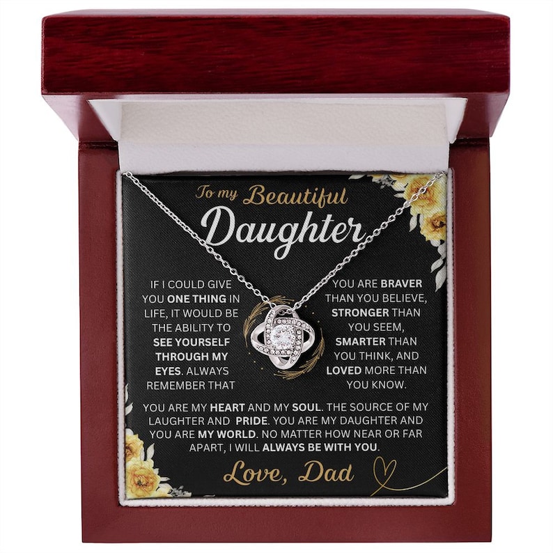 To My Daughter, Gold Necklace, Daughter Gift, Daughter Necklace From