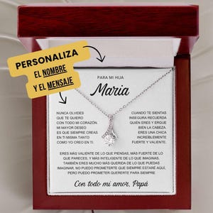 To My Daughter Necklace from Dad, Father Daughter Necklace,  Necklace for Daughter From Dad, Gift From Dad, Custom Name Jewelry, Spanish