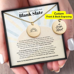 New Beginnings Necklace Gift | Breakup Gift | Encouragement Necklaces | Break up Gifts for Her | Blank Slate Necklace | Divorced Gifts