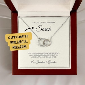 Granddaughter Gift Necklace Interlocking Circles, Personalised Gift for Women & Girls, Gift for Granddaughter