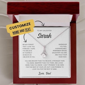 To My Daughter Necklace from Dad, Father Daughter Necklace,  Necklace for Daughter From Dad, Gift From Dad, Custom Name Jewelry