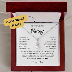 To My Daughter Necklace from Dad, Father Daughter Necklace,  Necklace for Daughter From Dad, Gift From Dad, Custom Name Jewelry