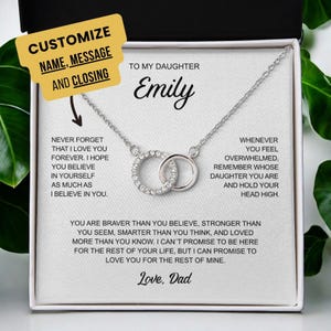 To My Daughter Necklace from Dad, Father Daughter Necklace, Necklace for Daughter From Dad, Gift From Dad, Custom Name Jewelry