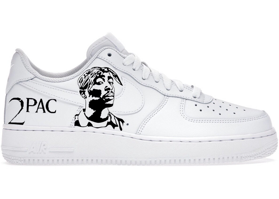 Tupac Portrait Nike Air Force 1s – B Street Shoes