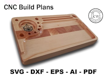 CNC-bouwplannen - Steampunk Rolling Tray - Volledige stapsgewijze instructies, svg - dxf - ai - eps - pdf