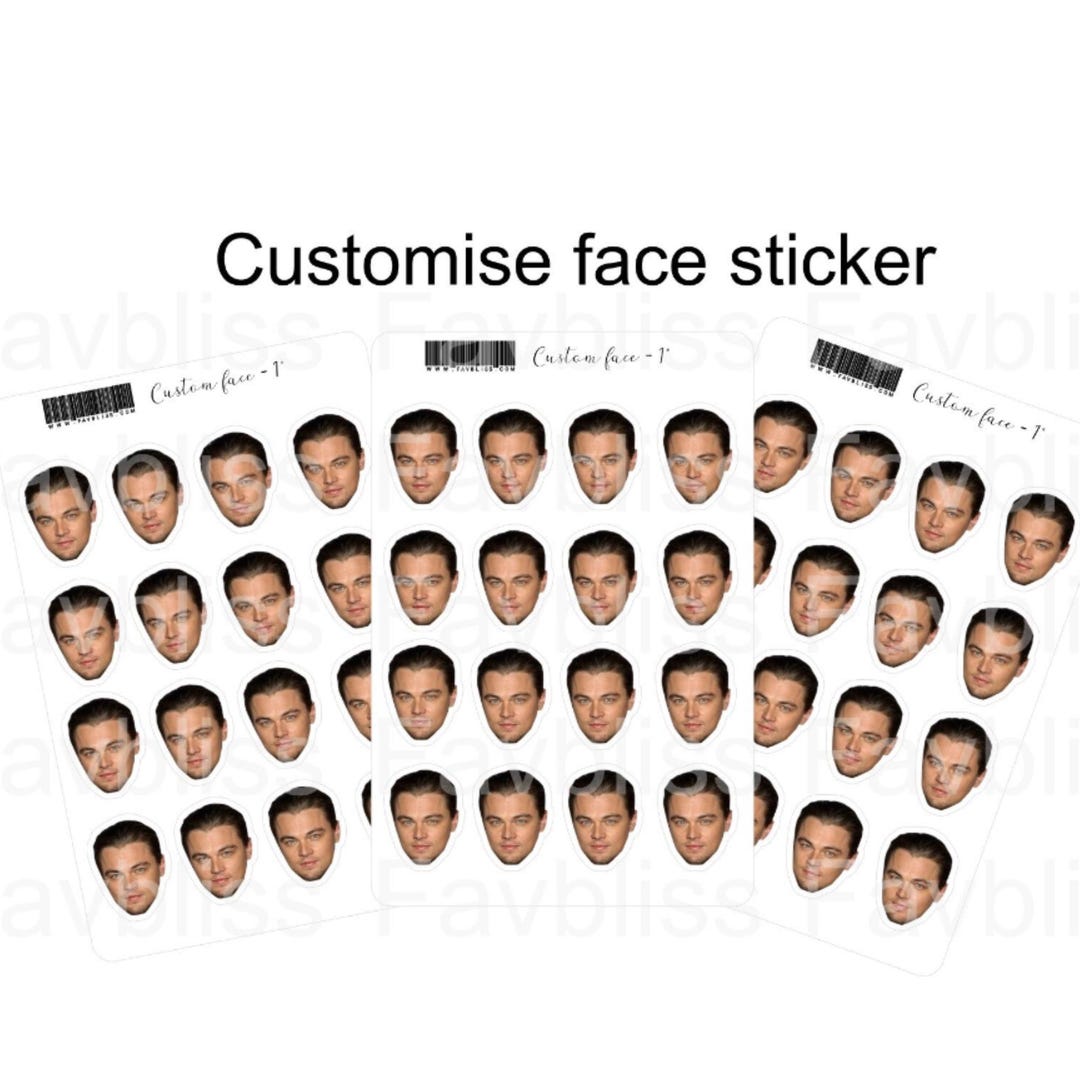 Personalised Customised Face Sticker - Etsy