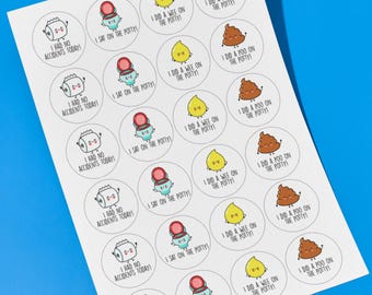 Potty Training Reward Stickers | Toddler Toilet Motivation | No Accidents Chart