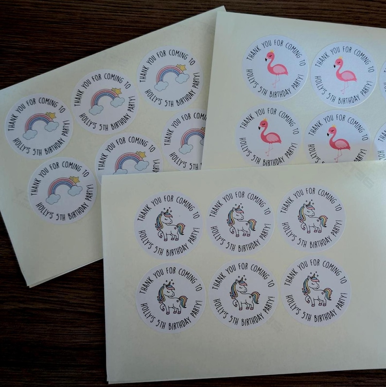 Personalised Party Stickers | Custom Name Labels | Birthday, Bridal, Baby Shower image 1
