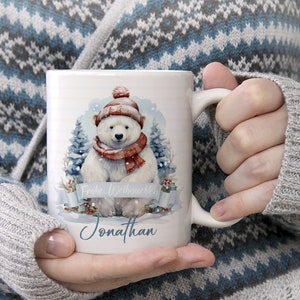 Tasse personalisiert mit Namen | Keramik Kaffeetasse mit Wunschnamen | Kinder Geschenk Weihnachtstasse &quot;Frohe Weihnachten&quot; Mädchen Jungen
