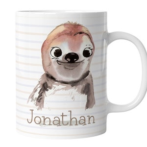 timalo® Tasse mit Namen | Faultier Personalisierte Tasse Wunschname personalisierbare Geschenktasse für Kinder Jungen und Mädchen