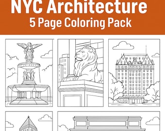 NYC Architecture Coloring Pages – Printable Landmarks Pack (PDF)