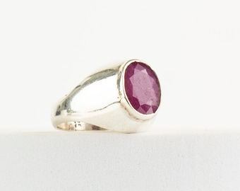 Ring Rubin Edelstein Sterling Silber