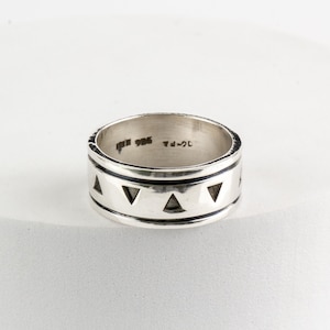 Ring Sterling Silber Taxco Mexico massiv Dreiecke 925 TD-20