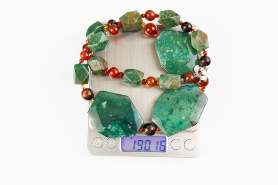 Necklace Vintage Jasper Agate Gemstone Necklace S… - image 8