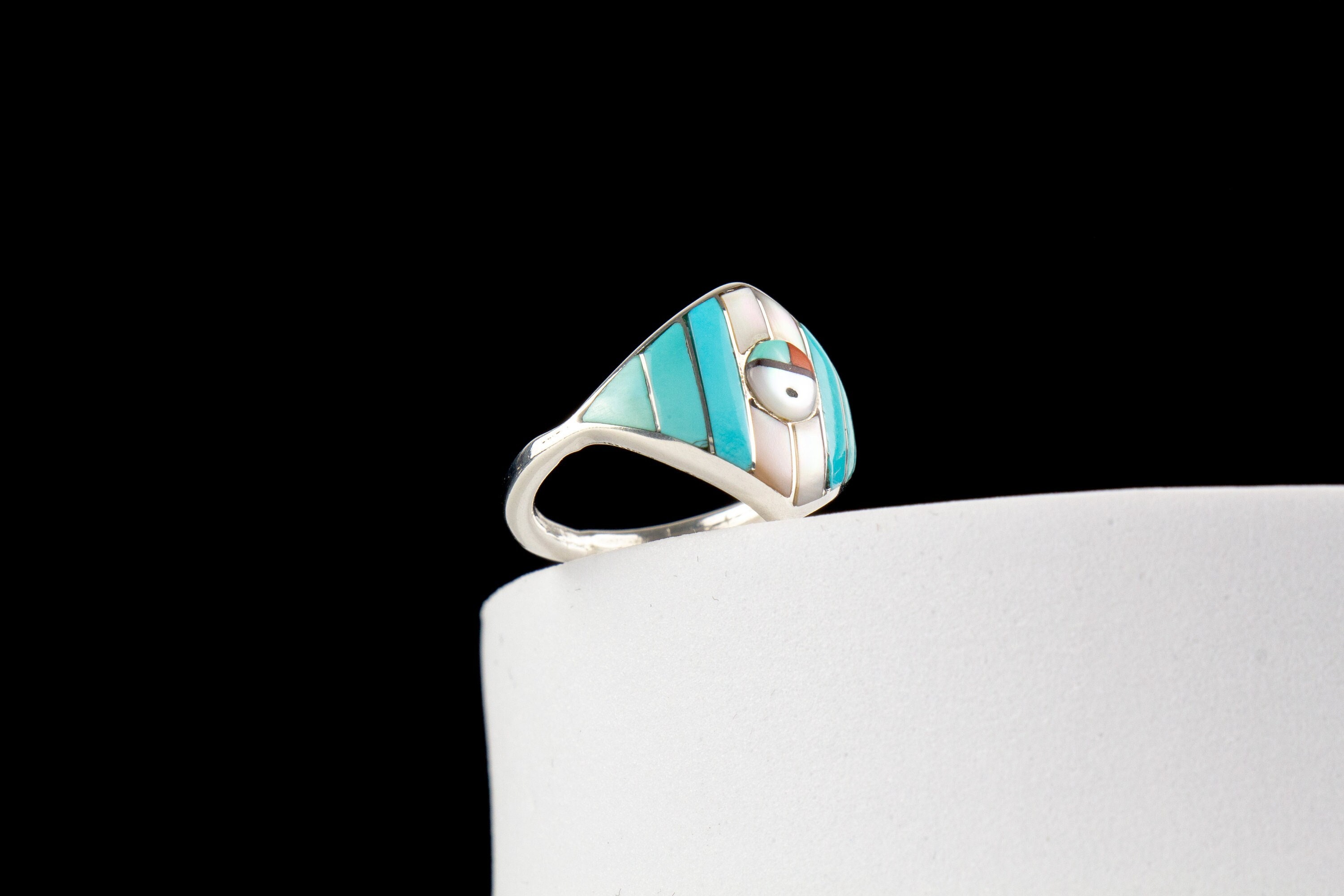 Ring Sterling Zilver Zuni Indian Sunface