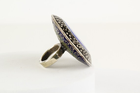 Multan Rong Multan Ring Antique Silver Enamelled Sindhi Lapis Laz… - Gem