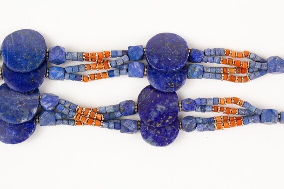 Halskette Silber Lapis Lazuli Koralle Vintage - image 5