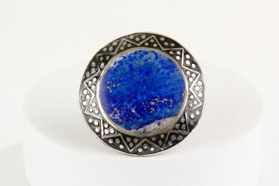 Multan Rong Multan Ring Antique Silver Enamelled Sindhi Lapis Laz… - Gem