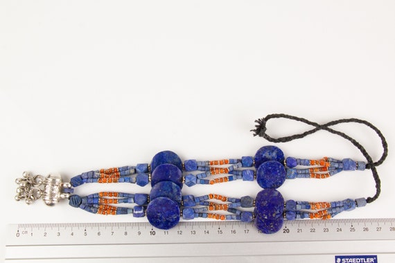 Halskette Silber Lapis Lazuli Koralle Vintage - image 7