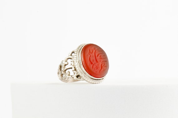Ring Antique Silver Afghan Signet Ring Carnelian … - image 6