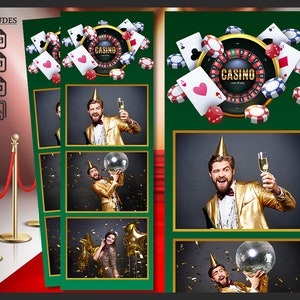 Modelo de cabine de fotos de cassino 2x6 | Festa de aniversário em Las Vegas | Faixa de cartas de pôquer | Sobreposição PSD editável | Design corporativo de bacharelado | PSD