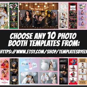 Photo Booth Template Bundle 10 Designs 2x6 4x6 Background - Etsy
