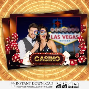 Modelo de cabine de fotos de cassino 4x6 | Festa de aniversário em Las Vegas | Faixa de cartas de pôquer | Sobreposição PSD editável | Design corporativo de bacharelado | PSD