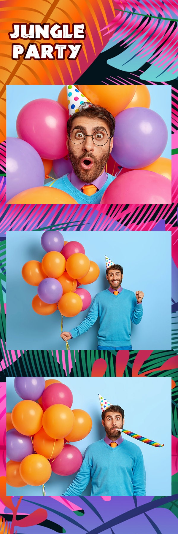 Jungle Photo Booth Template Photobooth Birthday Animal Party - Etsy