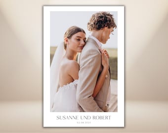 Wedding Photo Booth Template 4x6 Minimalist Wedding Photobooth Template Elegant White Wedding Frame Modern Editable PSD PNG