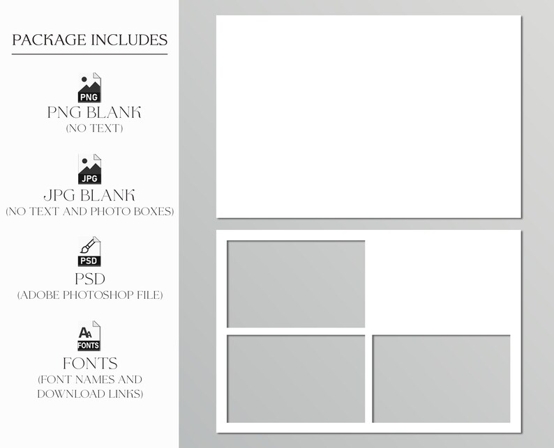 Wedding Photo Booth Template, Photobooth Boho Black and White Frame, 4x6 Background, Modern