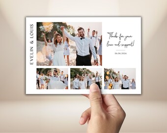 Minimalist Wedding Photo Booth Template 4x6 Modern Minimal White Wedding Photobooth Frame Elegant Bridal Shower Editable PSD PNG