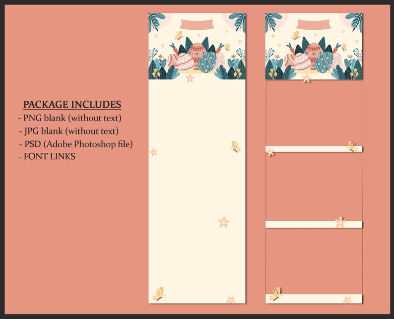 Easter Photo Booth Template Photobooth Bunny Eggs Frame Etsy