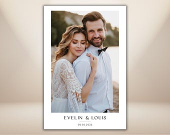 Minimalist Wedding Photo Booth Template 4x6 Modern White Wedding Photobooth Frame Elegant Minimal Overlay Editable PSD PNG Instant Download