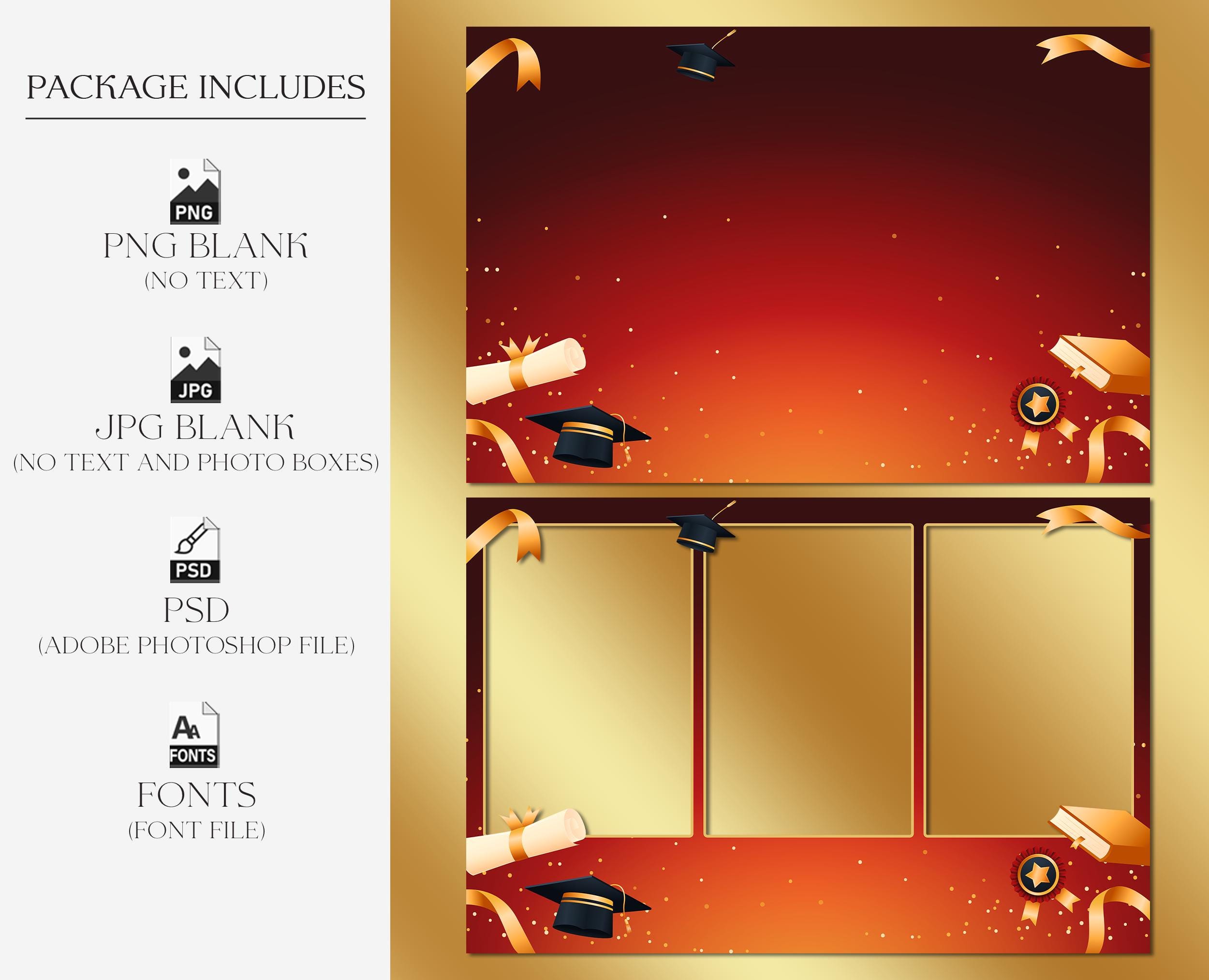 Grad Overlay Graduation Photo Booth Template 4x6 | Editable Class of 2025 Strip PSD ...