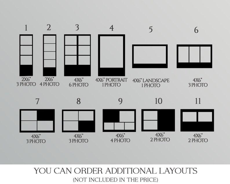 Wedding Photo Booth Template, Photobooth Boho Black and White Frame, 4x6 Background, Modern