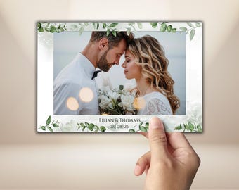 Wedding Photo Booth Template 4x6 Boho Greenery Photostrip Editable PSD PNG Instant Download