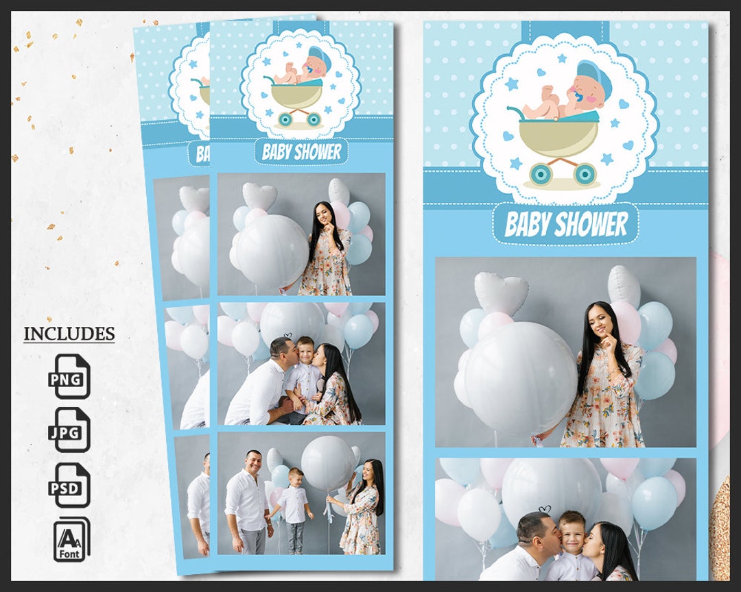 Baby Shower Photo Booth Template, Boy or Girl Photobooth Party Frame ...