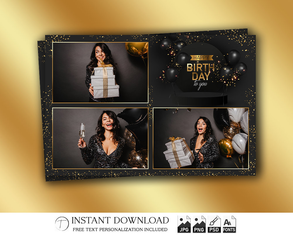 Cadre Photo De Photomaton Joyeux 90e Anniversaire Sur Fond Blanc Accessoires Photobooth De Fête