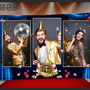 Modelo de cabine de fotos de cassino 4x6 | Festa de aniversário em Las Vegas | Faixa de cartas de pôquer | Sobreposição PSD editável | Design corporativo de bacharelado | PSD