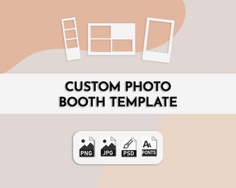 Sjabloonontwerp custom photobooth, achtergrond 2 x 6, 4 x 6, photobooth bewerkbare overlay, png fotokaarten striplijst, bruiloft, verjaardag, psd