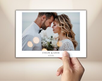 Wedding Photo Booth Template 4x6 Minimalist Elegant Wedding Photobooth Frame Modern White Wedding Overlay Editable PSD PNG Instant Download
