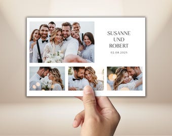 Wedding Photo Booth Template 4x6 Elegant Minimalist Wedding Photobooth Frame Photo Collage White Wedding Editable PSD Bride Groom DSLR Booth