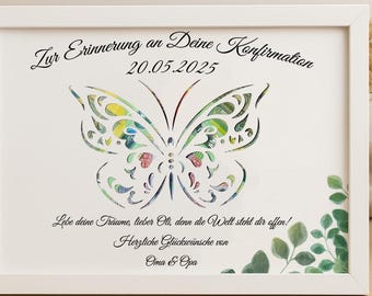 Personalized money gift for confirmation, personalized gift for boys and girls, fish-themed confirmation gift