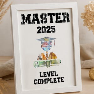 Master Geschenk personalisiert Geldgeschenk Master Abschluss Mädchen Junge Erinnerungsgeschenk mit Namen Bilderrahmen DIY Geschenkidee
